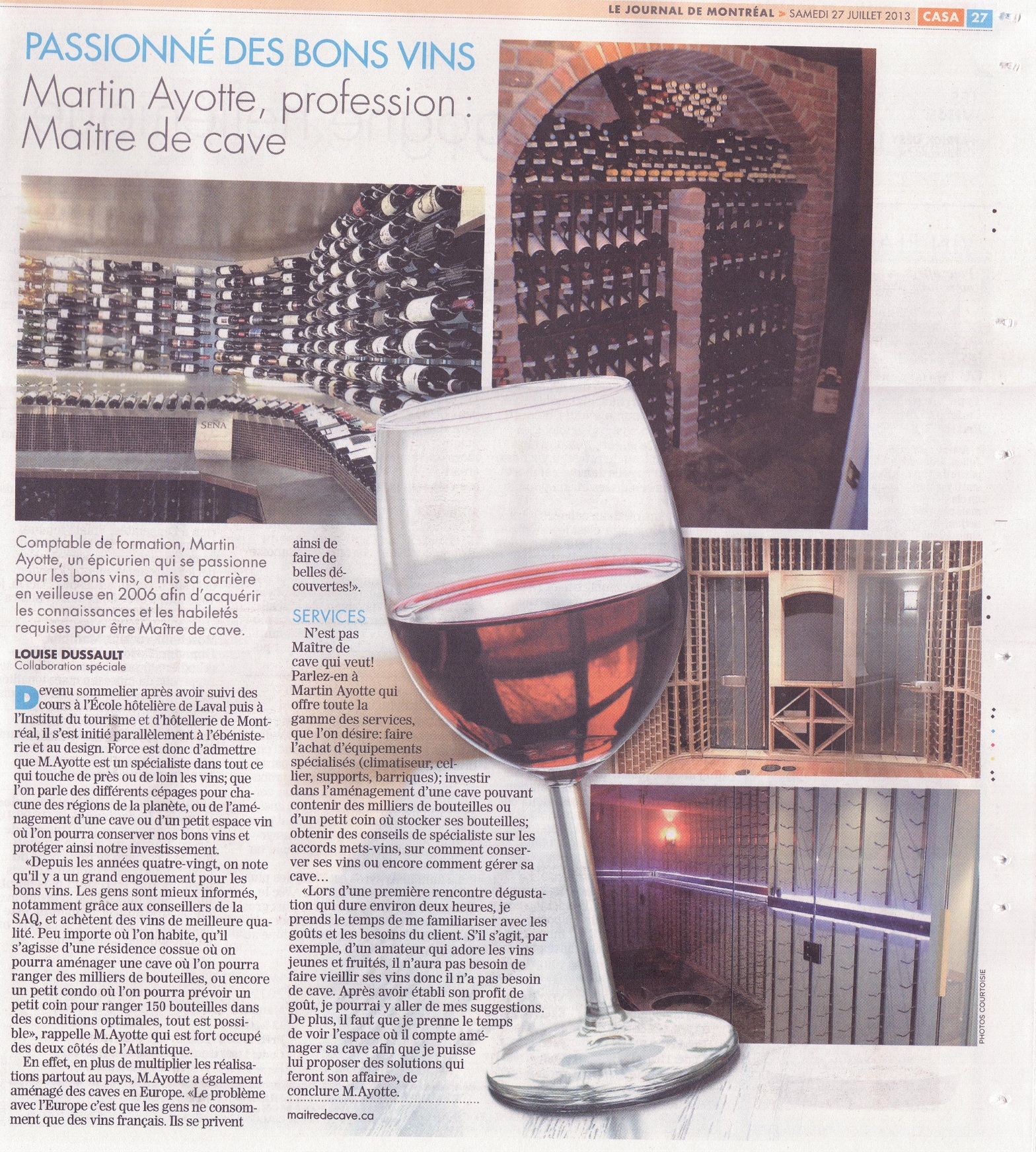 Martin Ayotte Maitre de cave Journal de Montréal